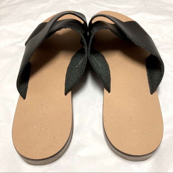 Topshop Leather Criss Cross Hawaii Slides 8.5 - Picture 7 of 13